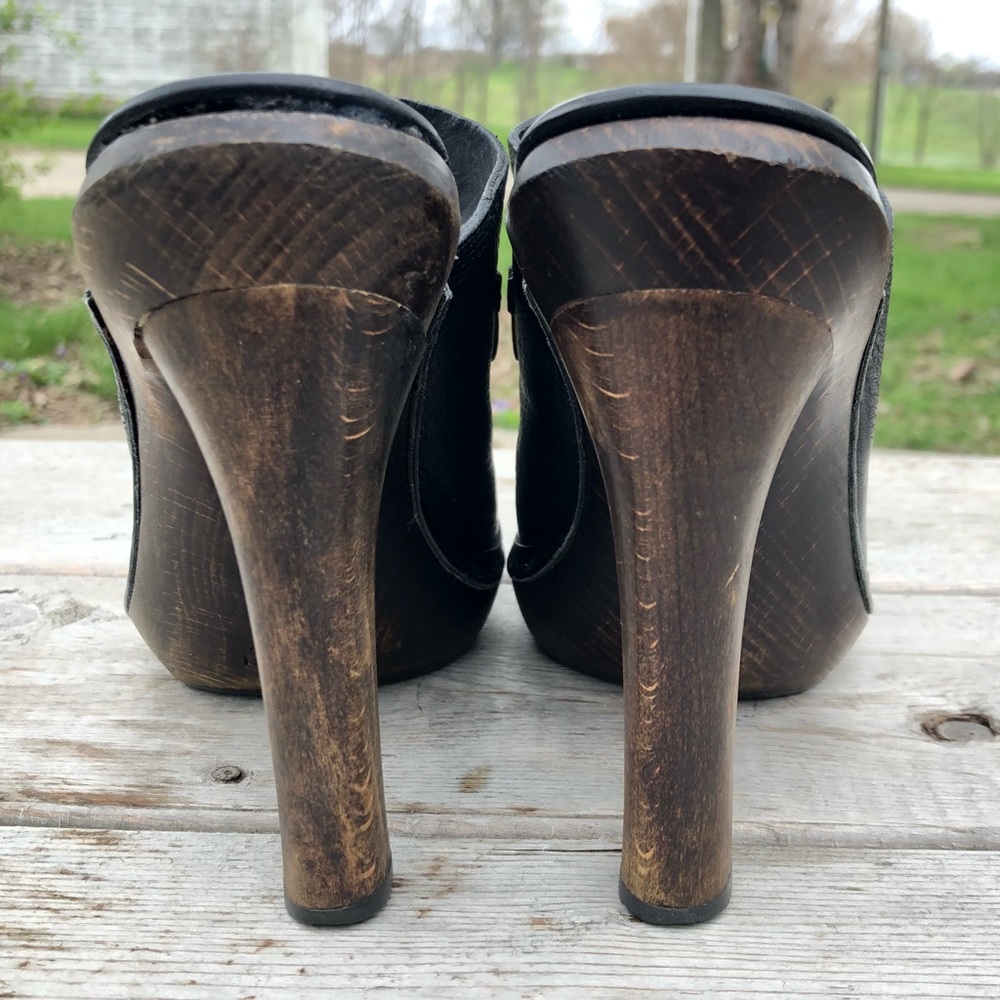 Gucci Horsebit Clogs 8.5 Black Shoes Vintage Mules - Picture 10 of 14